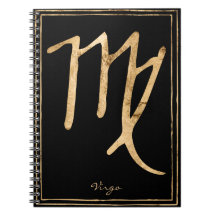 Virgo hammered stylized gold astrology symbol