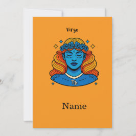 Virgo Himmelsk Gudinna - Estetisk Zodiakustbildnin Inbjudningar