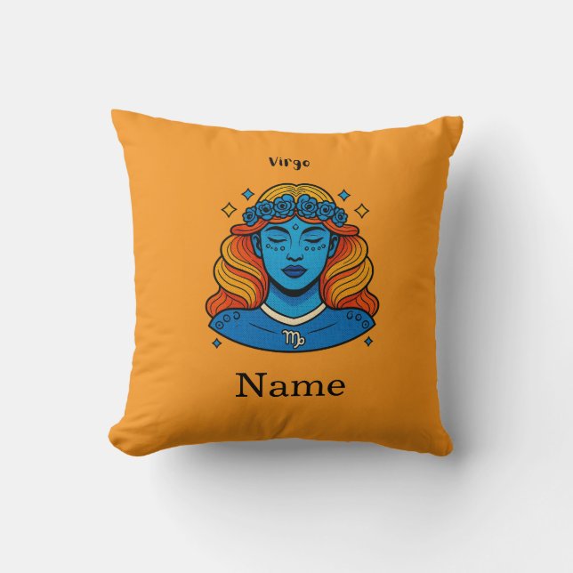 Virgo Himmelsk Gudinna - Estetisk Zodiakustbildnin Kudde (Framsida)