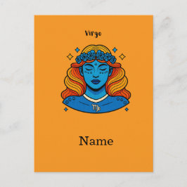 Virgo Himmelsk Gudinna - Estetisk Zodiakustbildnin Vykort