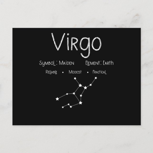 Virgo Horoskop Astrologi Stjärntecken Födelsedagsp Vykort (Framsida)