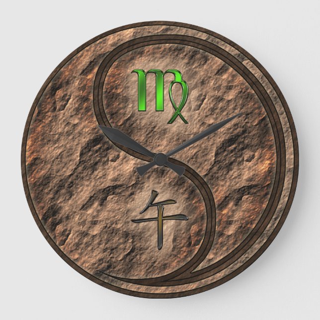 Virgo & Jordhäst Stor Klocka (Framsida)