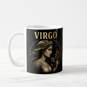 Virgo Jungfrun Symbol Modern Astrologi Födelsedags Kaffemugg