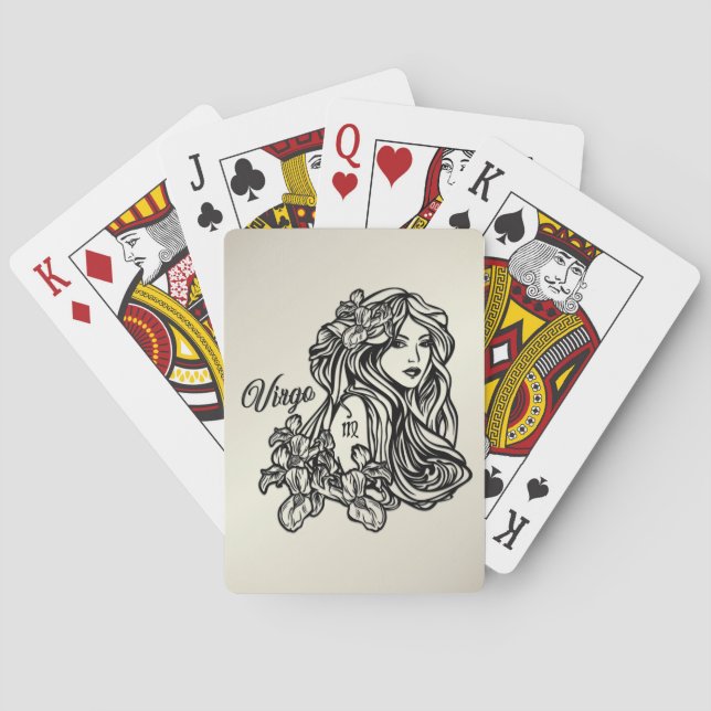 Virgo Jungfrun Zodiak Guld Casinokort (Baksidan)