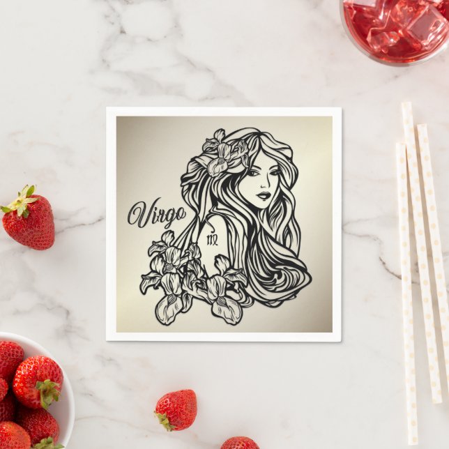 Virgo Jungfrun Zodiak Guld Pappersservett (Insitu)