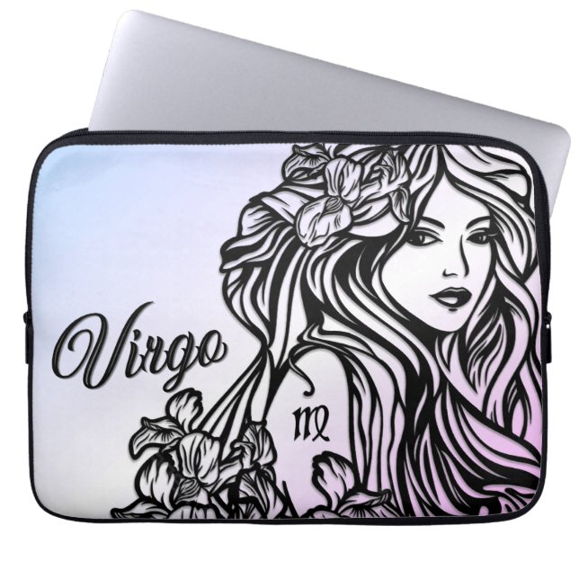 Virgo Jungfrun Zodiak Lila Laptop Fodral (Framsidan)