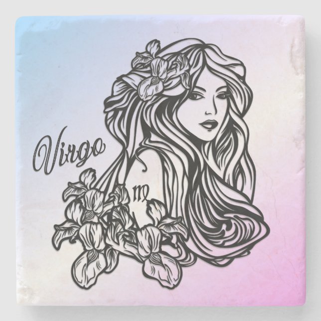 Virgo Jungfrun Zodiak Lila Stenunderlägg (Framsidan)