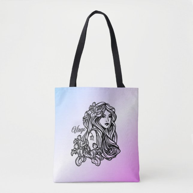 Virgo Jungfrun Zodiak Lila Tygkasse (Framsida)