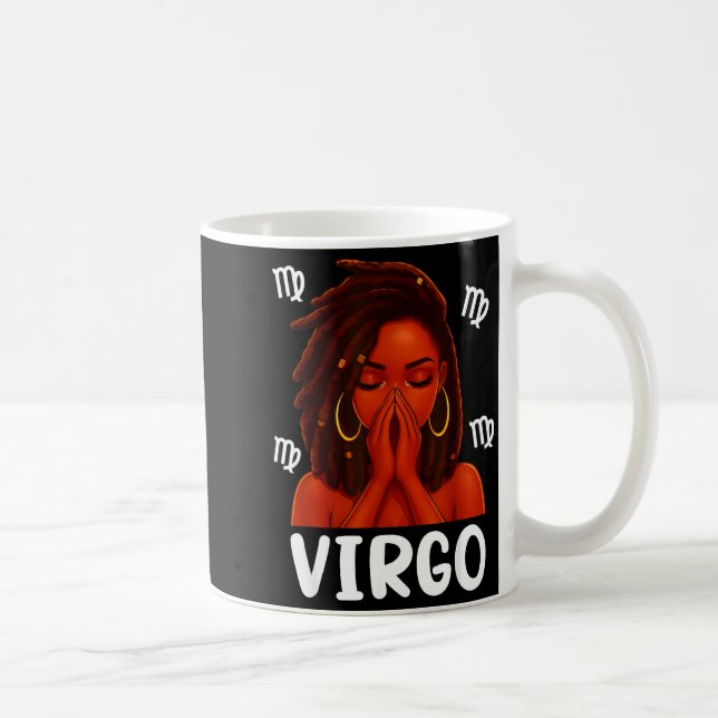 Virgo Loc'd Black Woman Pray Christian Zodiac Birt Kaffemugg (Höger)