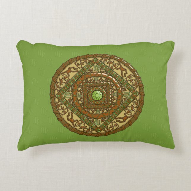 Virgo Mandala Kuddöverdrag Prydnadskudde (Framsidan)