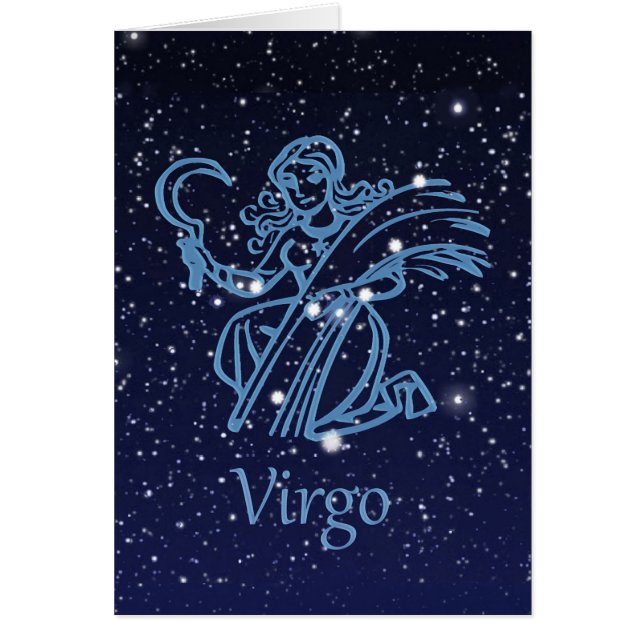 Virgo stjärnbild och stjärntecken OBS kort (Framsidan)