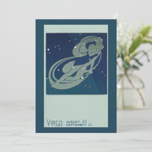 Virgo Stjärnbild Vintage Zodiak Astrologi (Stående Fram)