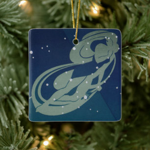 Virgo Stjärnbild Vintage Zodiak Astrologi Julgransprydnad Keramik