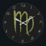 VIRGO Stjärntecken Juli Augusti Födelsedagsastrolo Stor Klocka<br><div class="desc">Anpassa med valfri text.</div>
