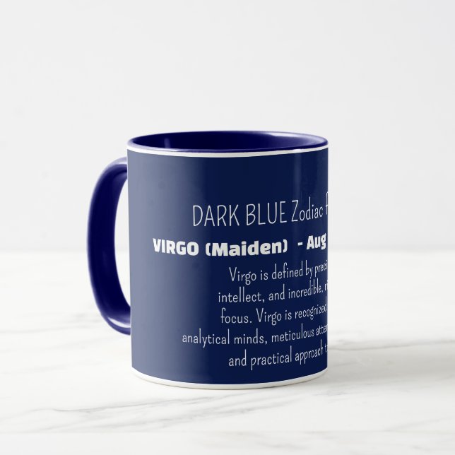 VIRGO Stjärntecken Personlighetsdrag Mugg (Framsida vänster)