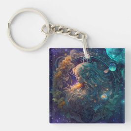 Virgo Stjärntecken Vattenfärgdesign