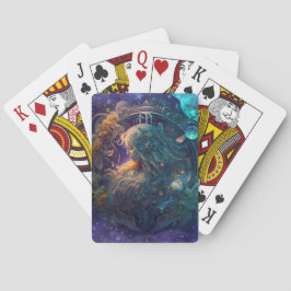 Virgo Stjärntecken Vattenfärgdesign Casinokort