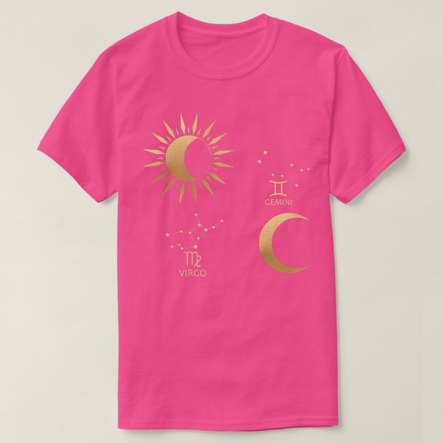 Virgo Sun-Gemini Moon Zodiac   T Shirt (Design framsida)