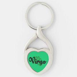 Virgo Twisted Heart Silverfärgad Nyckelring