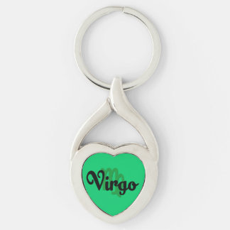 Virgo Twisted Heart Silverfärgad Nyckelring