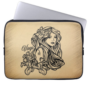 Virgo Zodiac Antik Look Laptop Fodral