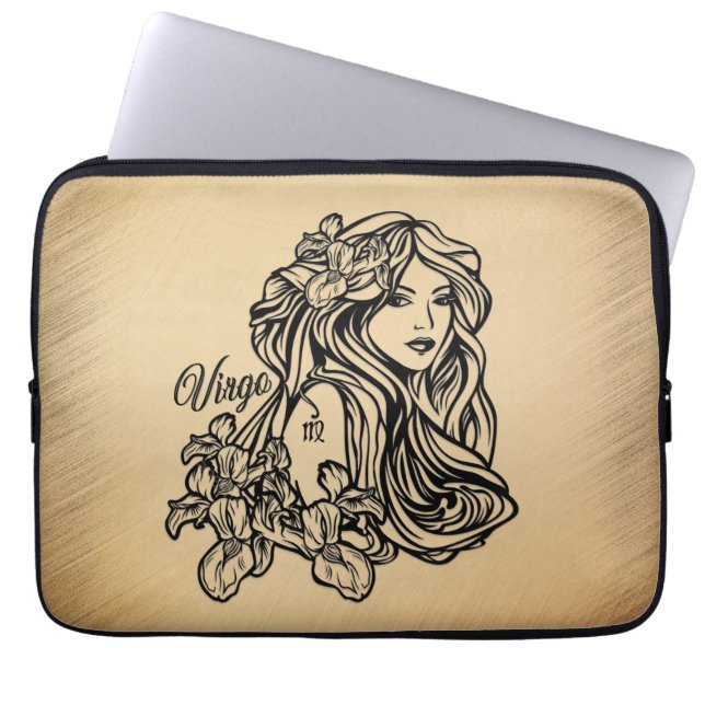 Virgo Zodiac Antik Look Laptop Fodral (Framsidan)