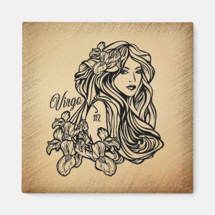 Virgo Zodiac Antik Look Magnet
