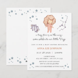Virgo Zodiac Baby Shower Invitation Julkort
