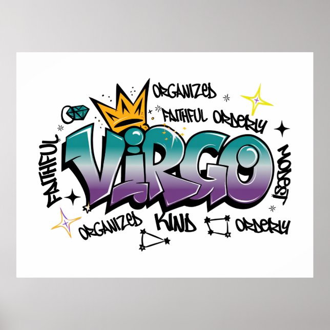 Virgo zodiac graffiti poster (Framsidan)