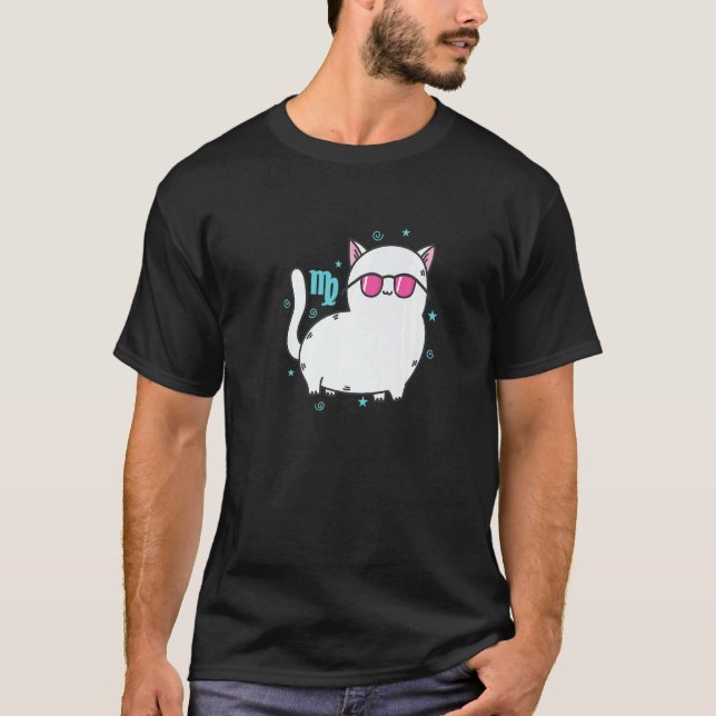 Virgo Zodiac Sign as a Cat Horoscope T Shirt (Framsida)