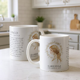 Virgo Zodiac Sign Horoscope Personalized Gift Kaffemugg
