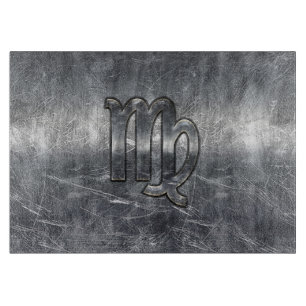 Virgo Zodiac-tecken Silver Grunge Distressed Stil