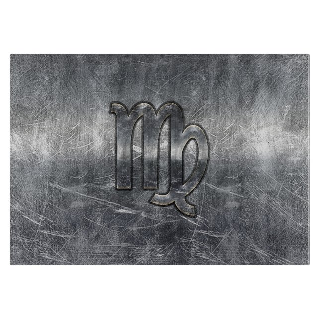 Virgo Zodiac-tecken Silver Grunge Distressed Stil (Framsidan)