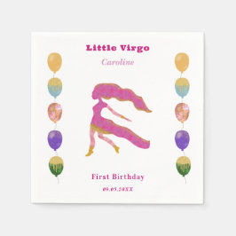 Virgo Zodiak 1-års Födelsedagsballonger & Konstnär Pappersservett