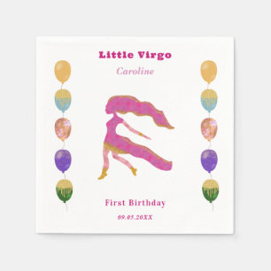 Virgo Zodiak 1-års Födelsedagsballonger & Konstnär Pappersservett