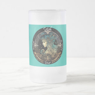 Virgo Zodiak Anpassningsbar Frostat Ölglas