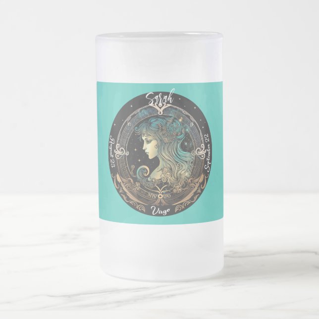 Virgo Zodiak Anpassningsbar Frostat Ölglas (Center)