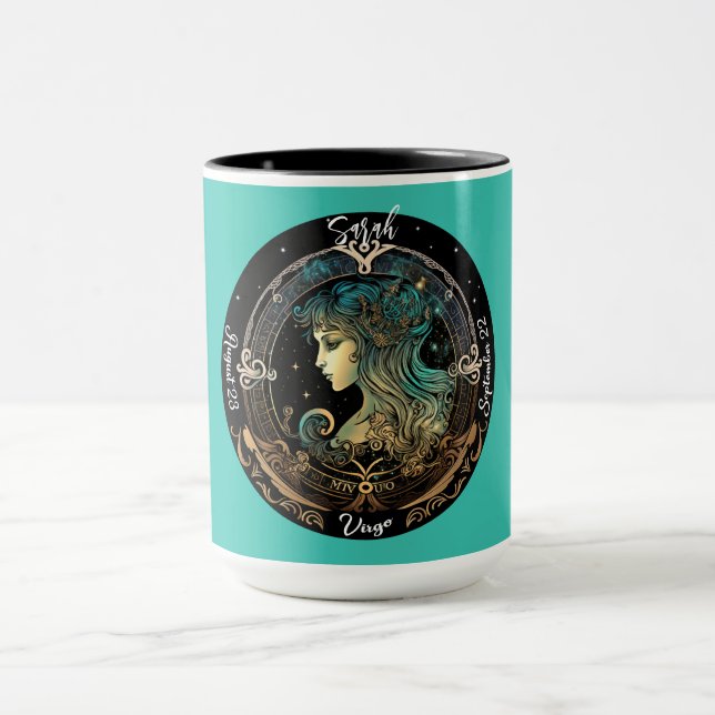 Virgo Zodiak Anpassningsbar Kaffe Mugg (Center)