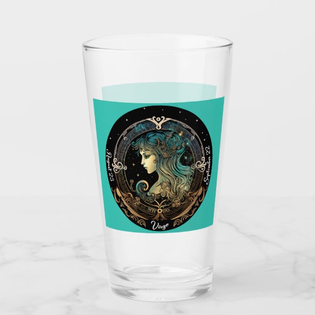 Virgo Zodiak Anpassningsbar Öl Glaskopp (Framsida)