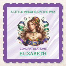 Virgo Zodiak Bebis Bower Lavendel och Grön