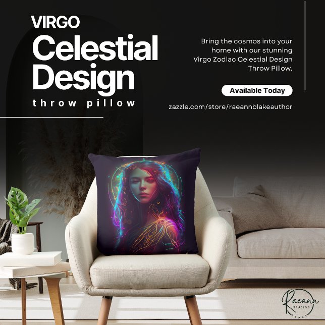 Virgo Zodiak Celestial Design Kuddinkast Kudde (Skapare uppladdad)