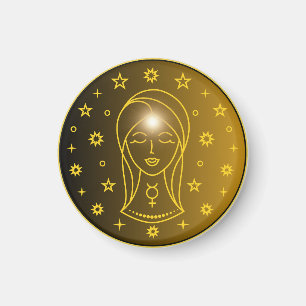 Virgo Zodiak Emblem Minimalt Celest Symbol Magnet