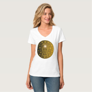 Virgo Zodiak Emblem Minimalt Celest Symbol T Shirt
