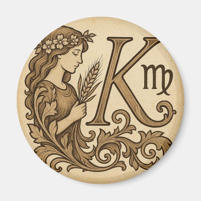 Virgo Zodiak (K) Magnet (Framsidan)