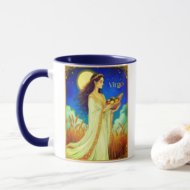 Virgo Zodiak Skönhet Under En Nattlig Himmel Mugg (Med munk)