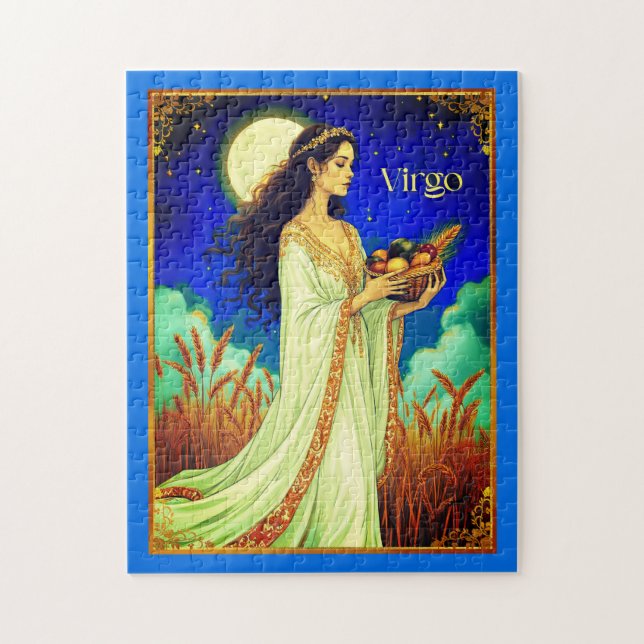 Virgo Zodiak Skönhet Under En Nattlig Himmel Pussel (Vertikal)