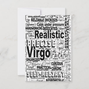 Virgo Zodiakens Ordmoln Inspiration Grattiskort Kort