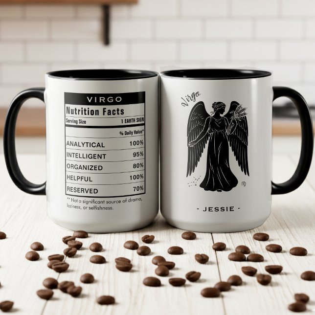 Virgo Zodiaktecknet Astrologi Näringsfakta Mugg (Virgo Zodiac Sign Astrology Nutrition Facts Mug
)