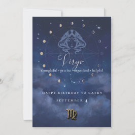 Virgo Zodiakus Födelsedagsinbjudan Inbjudningar