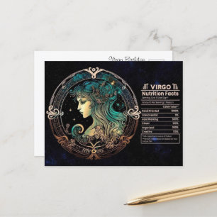 Virgo Zodiakus Födelsedagskort Vykort